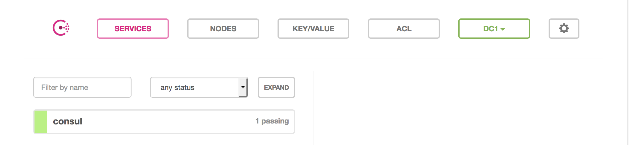 Consul UI liste des services