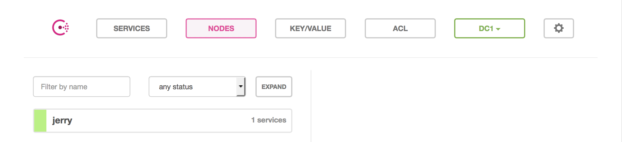 Consul UI liste des noeuds